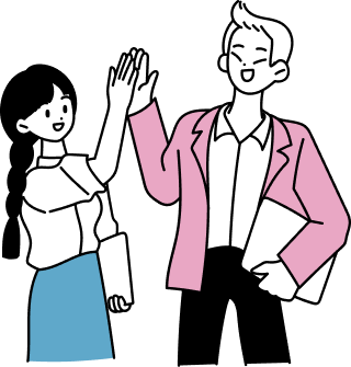 男女學生相互擊掌圖